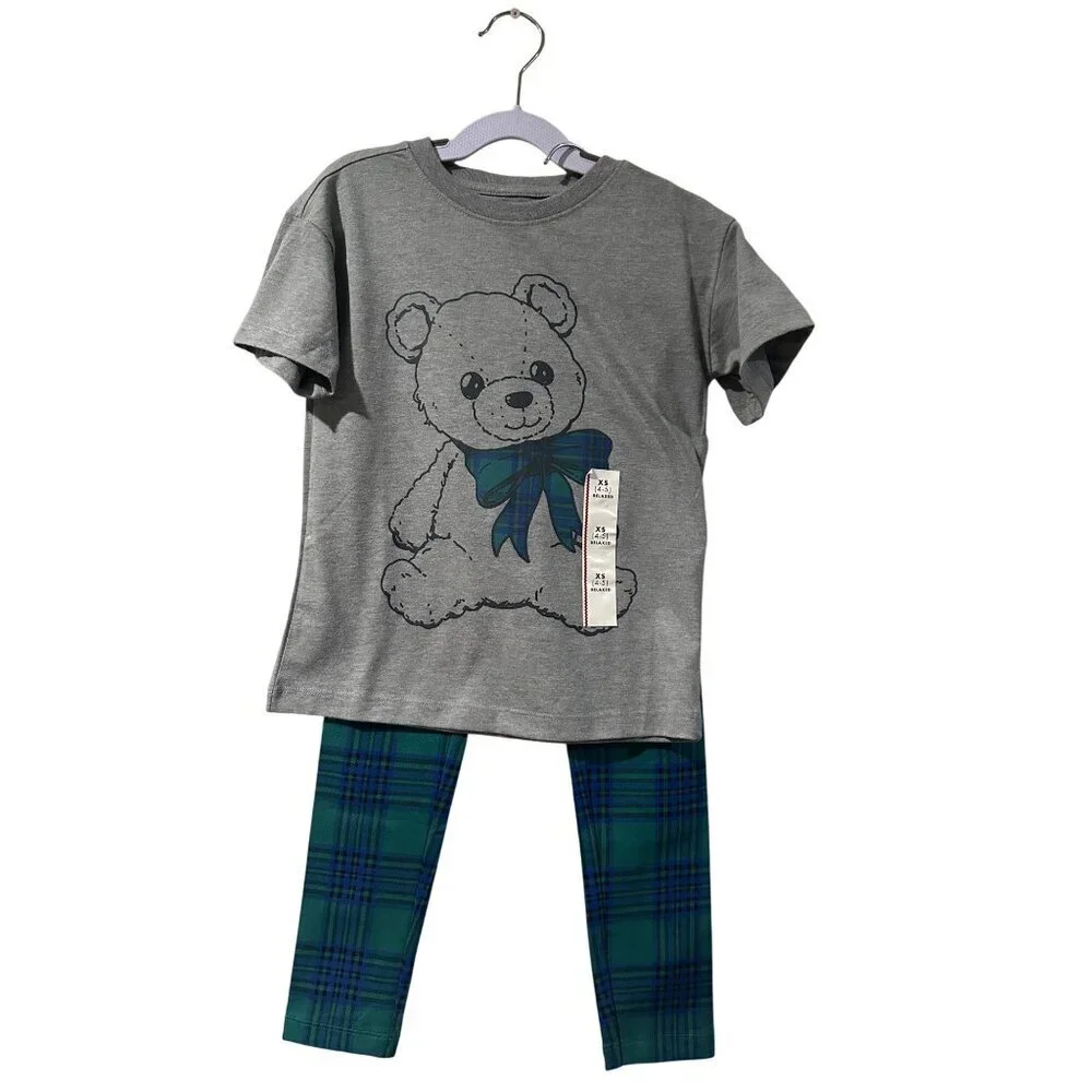 Cat & Jack Girls Relaxed Fit Tee & Tough Cotton Legging Set Size XS 4/5 NWT
